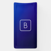 Eenvoudig Modern Donkerblauw Ombre Gradient & Mono Spandoek (Verticaal)