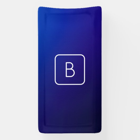 Eenvoudig Modern Donkerblauw Ombre Gradient & Mono Spandoek (Verticaal)