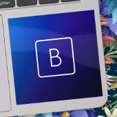 Eenvoudig Modern Donkerblauw Ombre Gradient & Mono Sticker