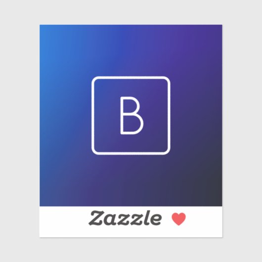 Eenvoudig Modern Donkerblauw Ombre Gradient & Mono Sticker (Vel)