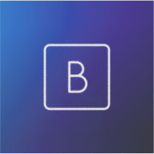 Eenvoudig Modern Donkerblauw Ombre Gradient & Mono Sticker (Voorkant)