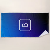 Eenvoudig Modern Donkerblauw Ombre Gradient & Mono Strandlaken (Voorkant)