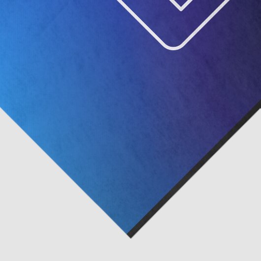 Eenvoudig Modern Donkerblauw Ombre Gradient & Mono Tissuepapier (Detail)