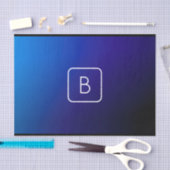 Eenvoudig Modern Donkerblauw Ombre Gradient & Mono Tissuepapier (Craft)