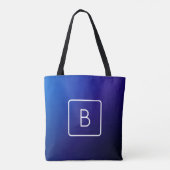 Eenvoudig Modern Donkerblauw Ombre Gradient & Mono Tote Bag (Achterkant)