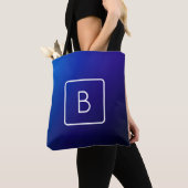Eenvoudig Modern Donkerblauw Ombre Gradient & Mono Tote Bag (Dichtbij)