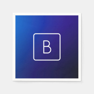 Eenvoudig modern donkerblauw ombre-verloop en mono servet