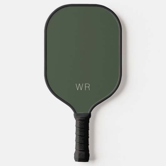 Eenvoudig Modern Donkergroen Basic Monogram Initia Pickleball Paddle (Achterkant)