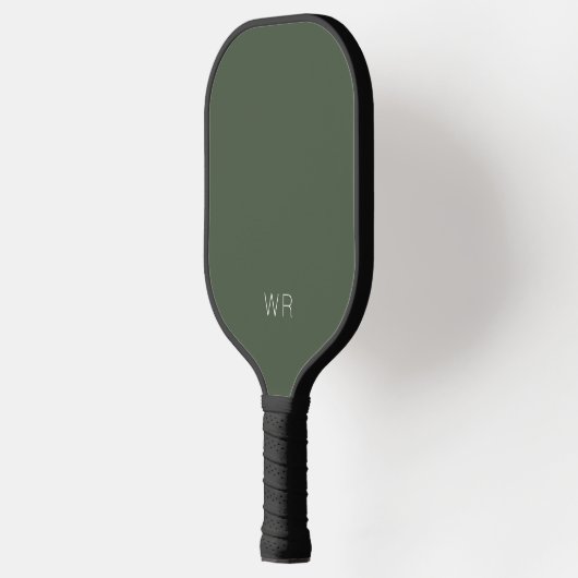 Eenvoudig Modern Donkergroen Basic Monogram Initia Pickleball Paddle (Links)