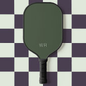 Eenvoudig Modern Donkergroen Basic Monogram Initia Pickleball Paddle