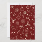 Eenvoudig Modern Donkerrood en Goud Elegant Kerstf Kaart (Achterkant)