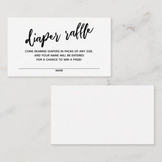 Eenvoudig, modern, draagbaar, luierritssysteem informatiekaartje (Voorkant / Achterkant)