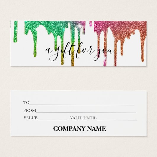 Eenvoudig Modern Druppelend Zakelijk Gift Certific Mini Visitekaartjes (Voorkant /achterkant)