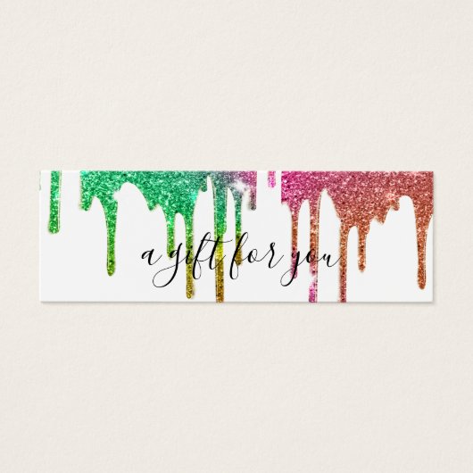 Eenvoudig Modern Druppelend Zakelijk Gift Certific Mini Visitekaartjes (Voorkant)