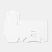 Eenvoudig Modern Dusty Blue Script Wedding Hashtag Bedankdoosjes (Uitgevouwen)