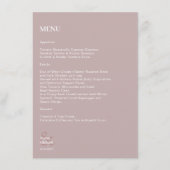 Eenvoudig modern Dusty Roos Witte bruiloft Menu (Voorkant)