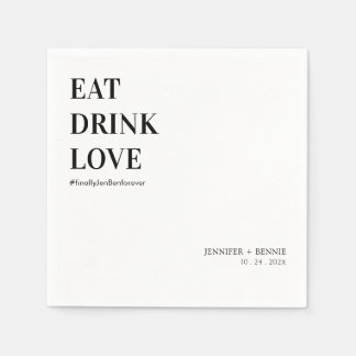 Eenvoudig modern Eat Drink Love Minimalist Wedding Servet