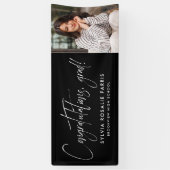 Eenvoudig modern één foto zwart afstuderen spandoek (Verticaal)