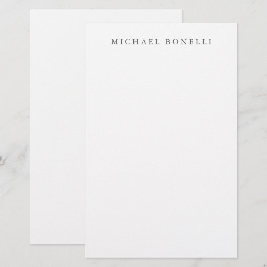 Eenvoudig Modern Eenvoudig Elegant Briefpapier (Voorkant / Achterkant)