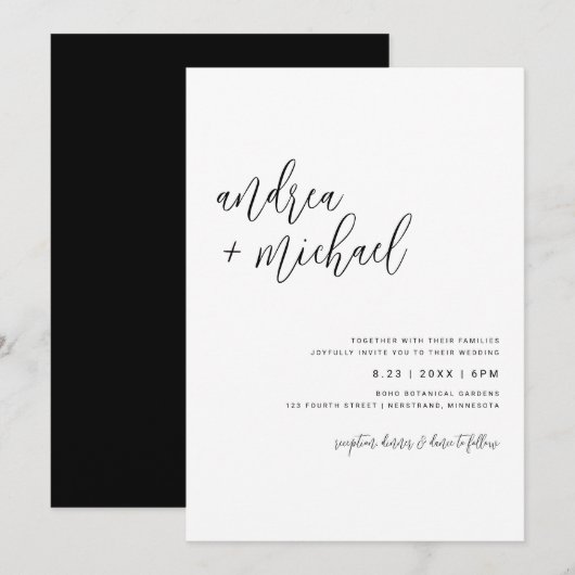 Eenvoudig Modern Eenvoudige Minimalistische Script Kaart (Voorkant / Achterkant)