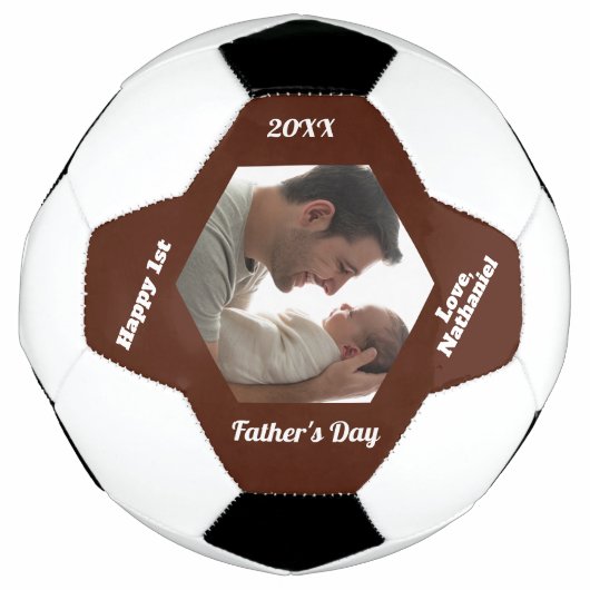 Eenvoudig modern eerste Vaderdag foto voetbal (Voorkant)