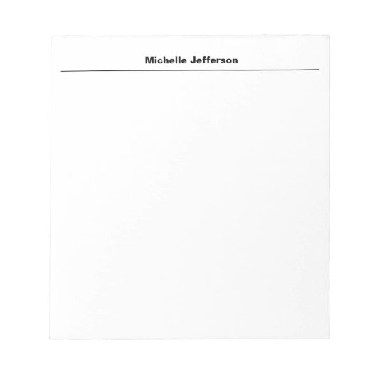 Eenvoudig Modern Eigen Naam Bewerken Minimalistisc Notitieblok (Voorkant)
