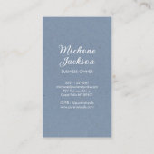 Eenvoudig, modern elastisch lef neutraal blauw mod visitekaartje (Achterkant)