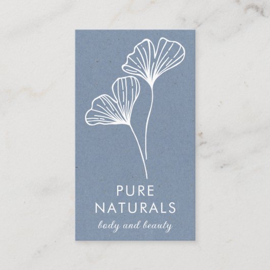 Eenvoudig, modern elastisch lef neutraal blauw mod visitekaartje (Voorkant)