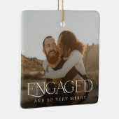 Eenvoudig modern elegant 2 kerstfoto's keramisch ornament (Rechts)