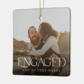 Eenvoudig modern elegant 2 kerstfoto's keramisch ornament (Links)