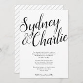 Eenvoudig modern Elegant Big Name Wedding Kaart (Voorkant / Achterkant)