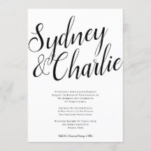 Eenvoudig modern Elegant Big Name Wedding