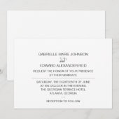 Eenvoudig modern Elegant Black en White Wedding Kaart (Voorkant / Achterkant)