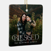 Eenvoudig modern Elegant Blessed 2 met kerstmis Keramisch Ornament (Rechts)