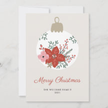 Eenvoudig modern elegant bloemenkerstornament