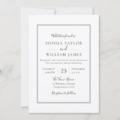 Eenvoudig modern Elegant Blue Border Script Weduwe Kaart (Voorkant)