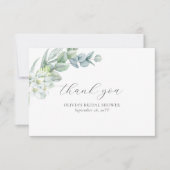Eenvoudig Modern Elegant Boho Salie Groene Tinten  Bedankkaart (Voorkant)