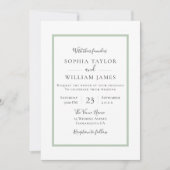 Eenvoudig modern Elegant Border Script Weddenschap Kaart (Voorkant)