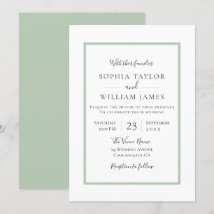Eenvoudig modern Elegant Border Script Weddenschap Kaart