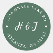 Eenvoudig Modern Elegant Bruiloft Retouradres Ronde Sticker (Voorkant)