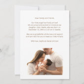 Eenvoudig Modern Elegant Bruin Script Baby Meisje  Aankondiging (Achterkant)