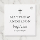 Eenvoudig modern Elegant Cross Baby Baptisme Bedankjes Labels (Achterkant)