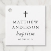Eenvoudig modern Elegant Cross Baby Baptisme Bedankjes Labels (Voorkant)