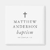 Eenvoudig modern Elegant Cross Baby Baptisme Magneet (Voorkant)