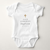Eenvoudig modern Elegant Cross Baby Baptisme Romper (Voorkant)