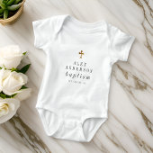 Eenvoudig modern Elegant Cross Baby Baptisme Romper