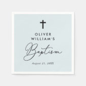 Eenvoudig modern Elegant Cross Baby Baptisme Servet (Voorkant)