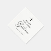 Eenvoudig modern Elegant Cross Baby Baptisme Servet (Hoek)