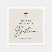 Eenvoudig modern Elegant Cross Baby Baptisme Servet (Voorkant)