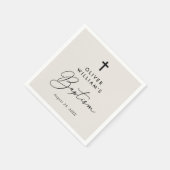 Eenvoudig modern Elegant Cross Baby Baptisme Servet (Hoek)
